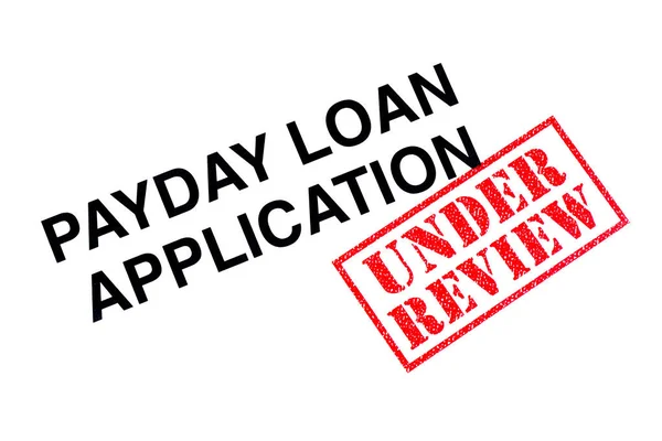 Payday Loan Application Heading Stamped Red Review Rubber Stamp — Stock Photo, Image