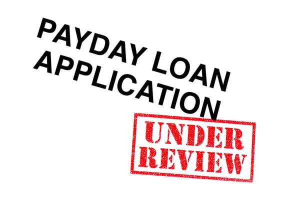 Payday Loan Applicazione Intestazione Timbrato Con Timbro Rosso Sotto Review — Foto Stock