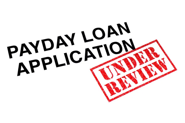 Payday Loan Application Heading Stamped Red Review Rubber Stamp — Stock Photo, Image