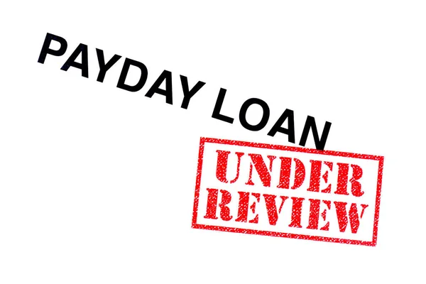 Payday Pożyczki Pozycji Czerwoną Pieczątka Pod Przegląd — Zdjęcie stockowe