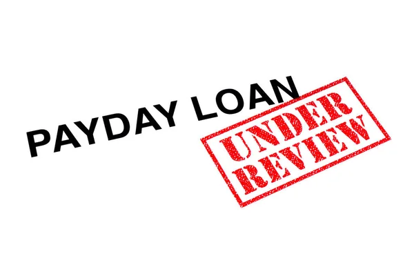 Payday Pożyczki Pozycji Czerwoną Pieczątka Pod Przegląd — Zdjęcie stockowe