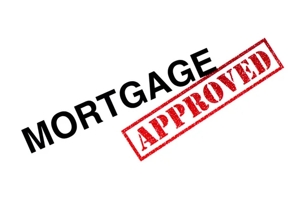 Mortgage Heading Stamped Red Approved Rubber Stamp — Stock Photo, Image