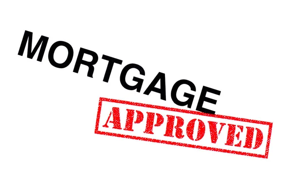 Mortgage Heading Stamped Red Approved Rubber Stamp — Stock Photo, Image
