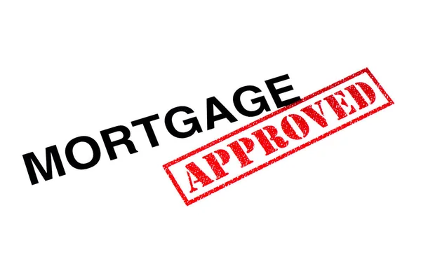 Mortgage Heading Stamped Red Approved Rubber Stamp — Stock Photo, Image