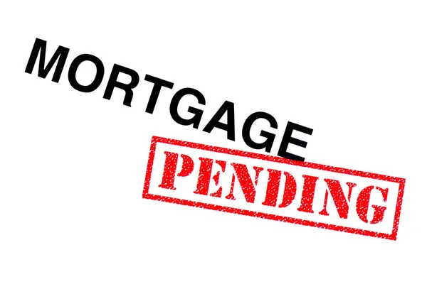 Mortgage Heading Stamped Red Pending Rubber Stamp — Stock Photo, Image