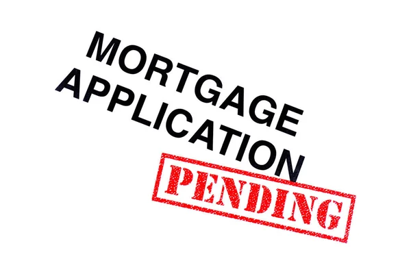 Mortgage Application Heading Stamped Red Pending Rubber Stamp — Stock Photo, Image