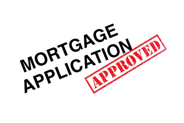 Mortgage Application Heading Stamped Red Approved Rubber Stamp — Stock Photo, Image