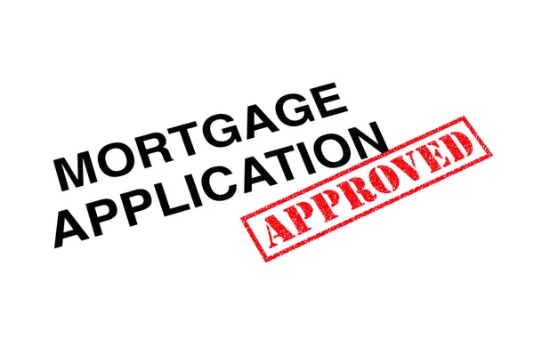 Mortgage Application Heading Stamped Red Approved Rubber Stamp — Stock Photo, Image