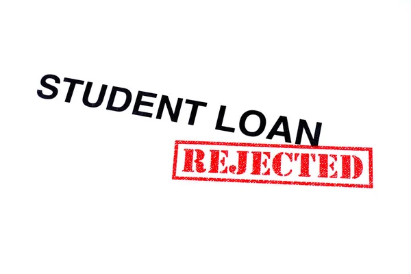 学生贷款标题加盖红色被拒绝的橡皮戳 — 图库照片