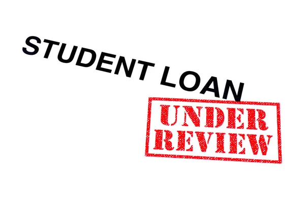 Student Loan Heading Stamped Red Review Rubber Stamp — Stock Photo, Image