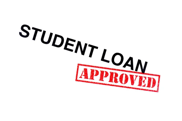 Student Loan Heading Stamped Red Approved Rubber Stamp — Stock Photo, Image