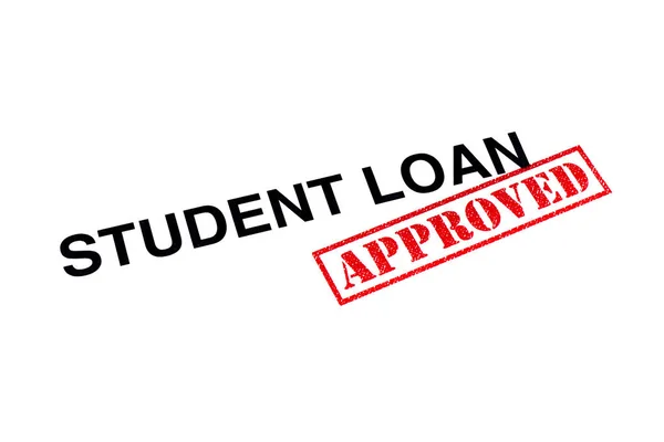 Student Loan Heading Stamped Red Approved Rubber Stamp — Stock Photo, Image