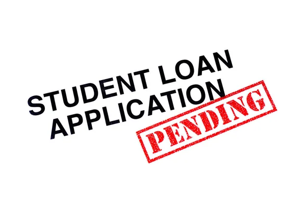Student Loan Application heading stamped with a red PENDING rubber stamp.