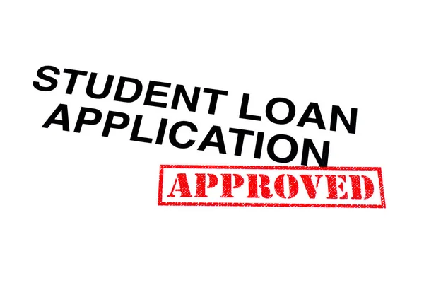 Student Loan Application Heading Stamped Red Approved Rubber Stamp — Stock Photo, Image