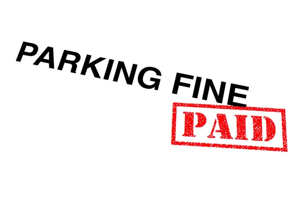 Parking Fine Heading Stamped Red Paid Rubber Stamp — Stock Photo, Image