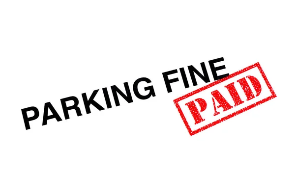 Parking Fine Heading Stamped Red Paid Rubber Stamp — Stock Photo, Image