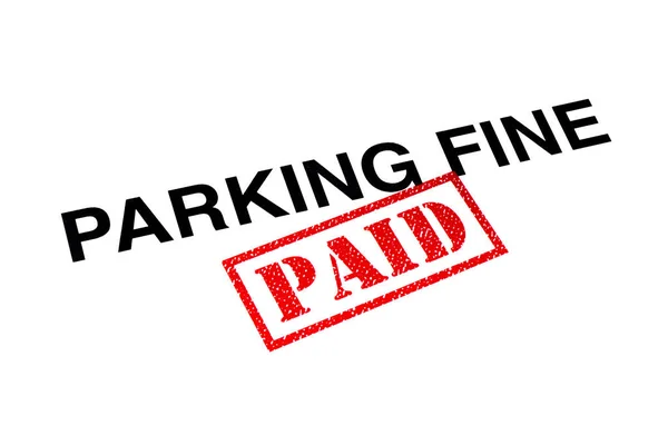 Parking Fine Heading Stamped Red Paid Rubber Stamp — Stock Photo, Image