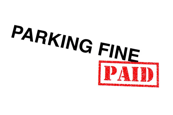 Parking Fine Heading Stamped Red Paid Rubber Stamp — Stock Photo, Image