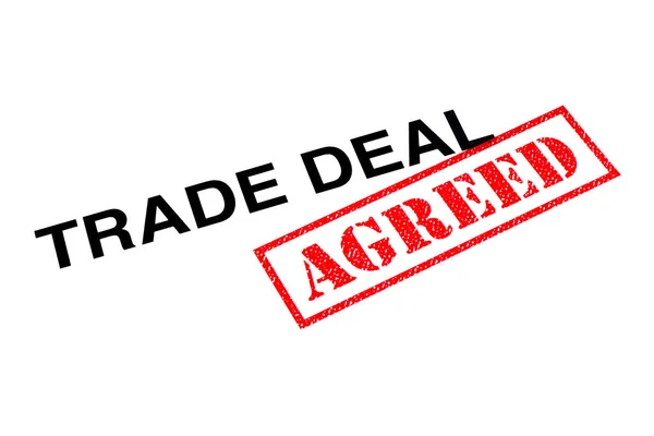 Trade Deal Heading Stamped Red Agreed Rubber Stamp — Stock Photo, Image