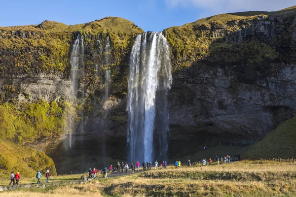 Południowej Islandii 2018 Października Wspaniały Wodospad Seljalandsfoss Południowej Islandii Wodospad — Zdjęcie stockowe