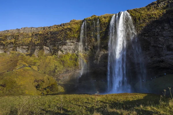 Великолепный Водопад Сельджаландсфосс Южной Исландии Водопад Падает Метров Является Частью — стоковое фото