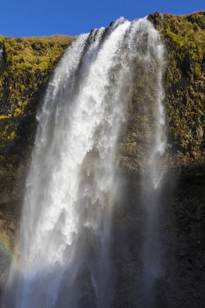 Magnífica Cachoeira Seljalandsfoss Sul Islândia Cachoeira Cai Metros Faz Parte — Fotografia de Stock