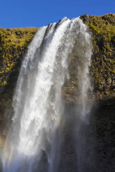 Magnífica Cachoeira Seljalandsfoss Sul Islândia Cachoeira Cai Metros Faz Parte — Fotografia de Stock