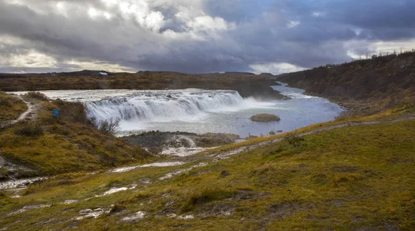 Widok Piękny Wodospad Faxi Znany Również Jako Vatnsleysufoss Znajduje Się — Zdjęcie stockowe