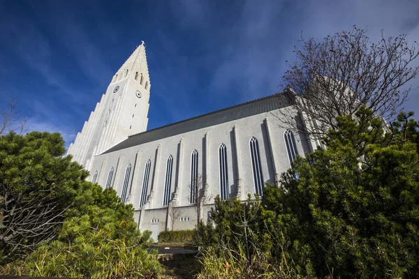 Muhteşem Reykjavik Katedrali Tanımlıkhallgrimskirkja Lutheran Kilisesi Olarak Bilinen Kentin Reykjavik — Stok fotoğraf