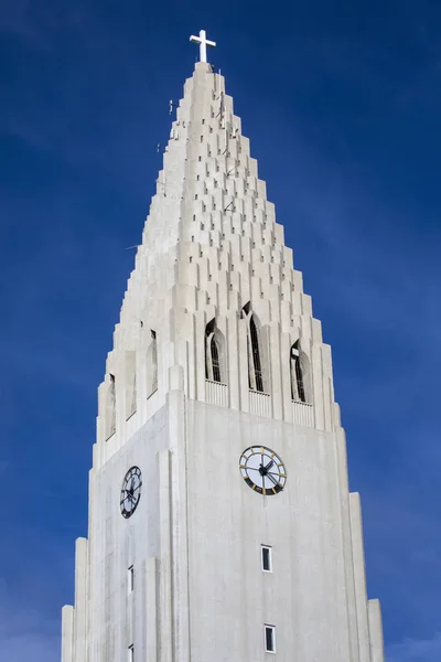 Una Vista Magnífica Catedral Reikiavik También Conocida Como Iglesia Luterana —  Fotos de Stock