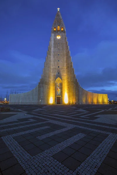 Reykjavik Islândia Outubro 2018 Uma Vista Magnífica Igreja Luterana Hallgrimskirkja — Fotografia de Stock