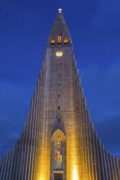 Reykjavik Islândia Outubro 2018 Uma Vista Magnífica Igreja Luterana Hallgrimskirkja — Fotografia de Stock