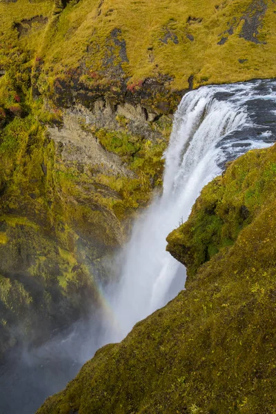 Utsikt Över Den Magnifika Skogafoss Vattenfall Southen Island — Stockfoto