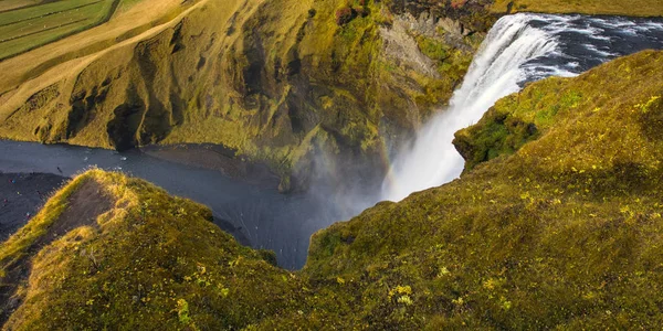 Kilátással Gyönyörű Skogafoss Vízesés Southen Izland — Stock Fotó