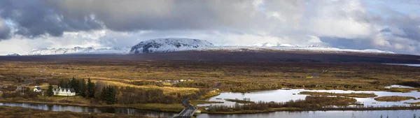 평야는 역사적인 Thingvellir 공원에서 아이슬란드에서를 — 스톡 사진