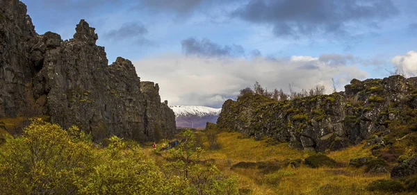 Blick Zwischen Der Nordamerikanischen Und Eurasischen Platte Historischen Thingvellir Nationalpark — Stockfoto
