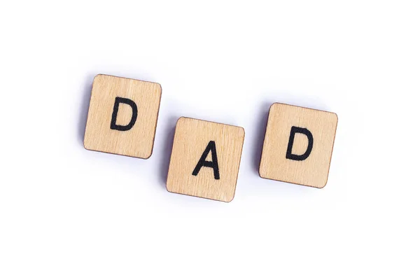 Word Dad Spelt Wooden Letter Tiles — Stock Photo, Image