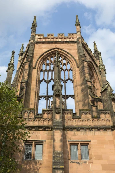 Vue Sur Ruine Michaels Partie Des Bâtiments Cathédrale Coventry Bombardée — Photo