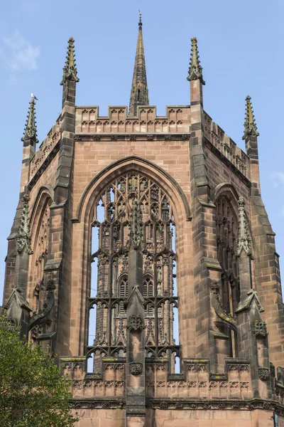 Utsikt Över Historiska Ruinen Michaels Del Byggnadens Coventrys Katedral Som — Stockfoto
