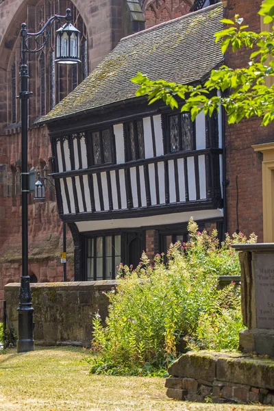 Una Vista Una Original Casa Medieval Enmarcada Madera Histórica Ciudad —  Fotos de Stock