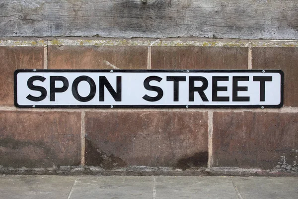 Sinal Rua Histórica Spon Street Cidade Coventry Reino Unido Rua — Fotografia de Stock