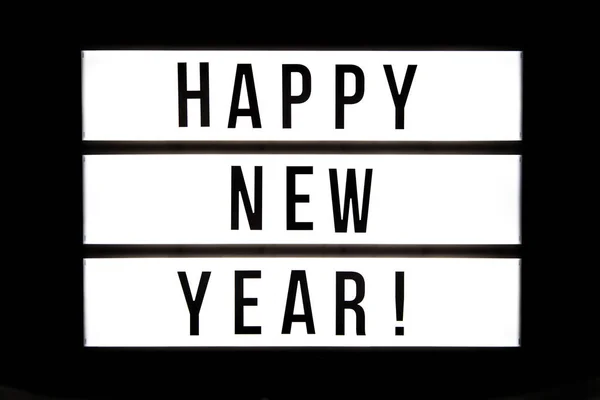 Yeni Yılınız Kutlu Olsun Siyah Bir Arka Plan Üzerinde Izole — Stok fotoğraf