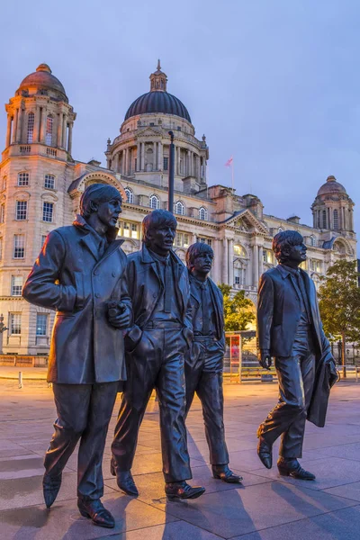 Liverpool July 29Th 2018 Statues Beatles Paul George Ringo John — Stock Photo, Image