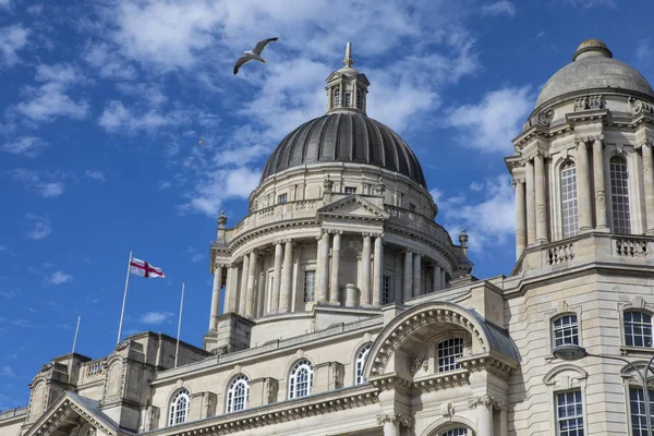 Uma Vista Para Port Liverpool Building Localizado Pier Head Liverpool — Fotografia de Stock