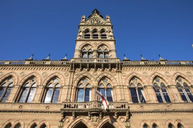 Bir görünümü, muhteşem Chester Belediye Binası, Cheshire, İngiltere'de Chester city. 