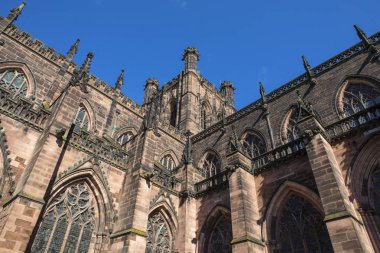 Muhteşem Chester Katedrali, tarihi şehir Chester, Cheshire, İngiltere. 