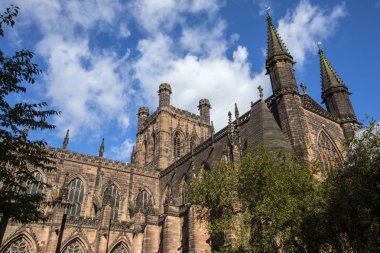 Muhteşem Chester Katedrali, tarihi şehir Chester, Cheshire, İngiltere. 