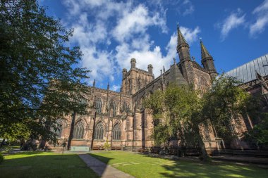 Muhteşem Chester Katedrali, tarihi şehir Chester, Cheshire, İngiltere. 
