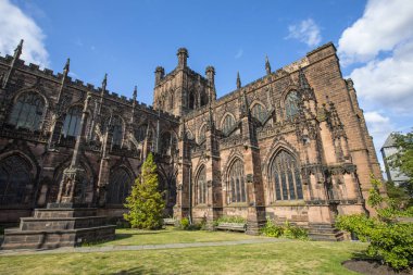 Muhteşem Chester Katedrali tarihi şehir Chester, Cheshire, İngiltere. 