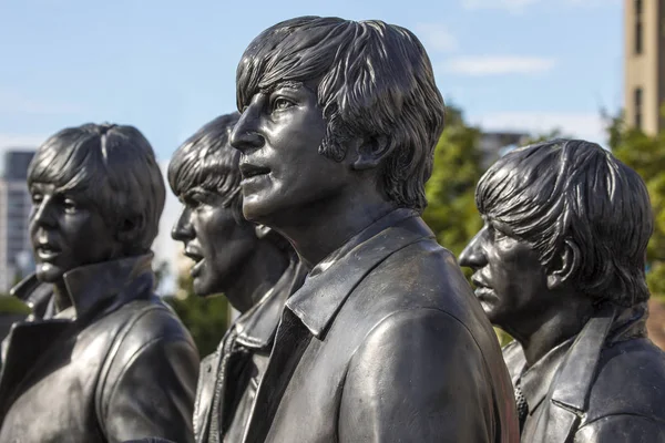 Λίβερπουλ Ηνωμένο Βασίλειο 30Η Ιουλίου 2018 Αγάλματα Των Beatles John — Φωτογραφία Αρχείου